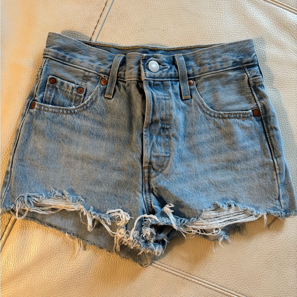 Denim Blue Women's Distressed Shorts
